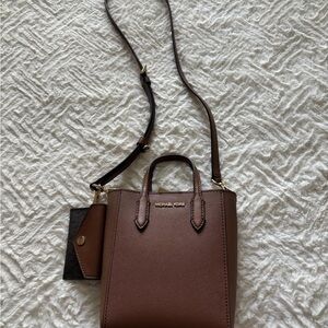 Michael Kors Brown Crossbody Bag with Pebbled Leather